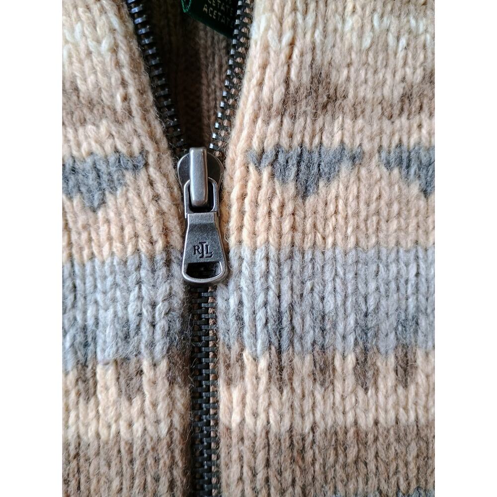 Lauren Ralph Lauren Fair Isle Nordic luxury lambswool angora cashmere full zip M - Picture 8 of 16